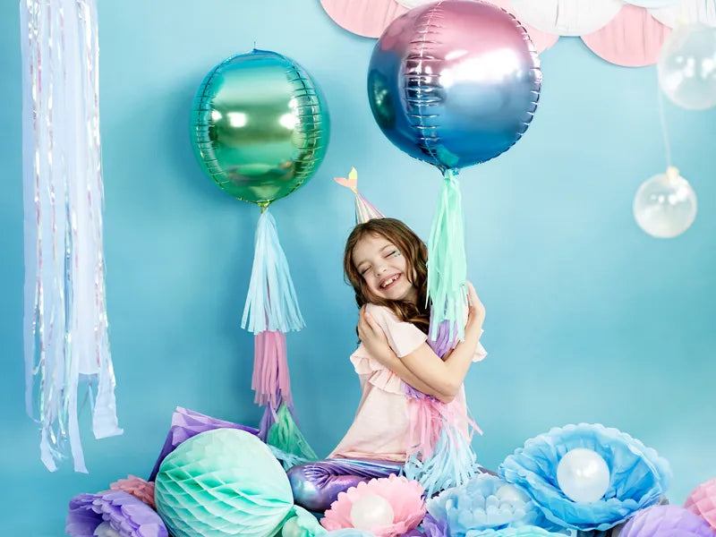 Folienballon Kugel ombre, lila-blau, 35cm - Avaloon Party-Deko-Geschenke