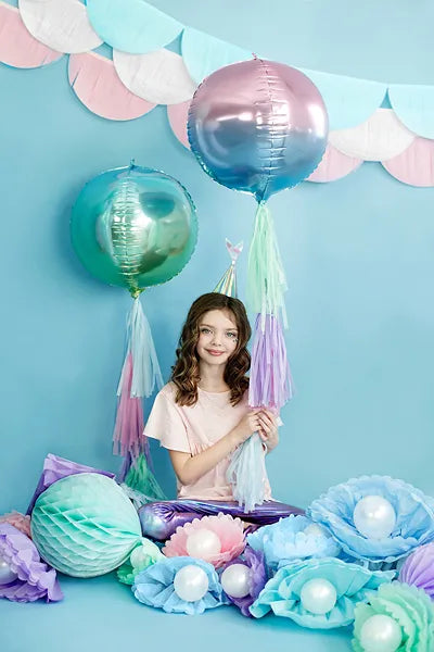 Folienballon Kugel ombre, lila-blau, 35cm - Avaloon Party-Deko-Geschenke
