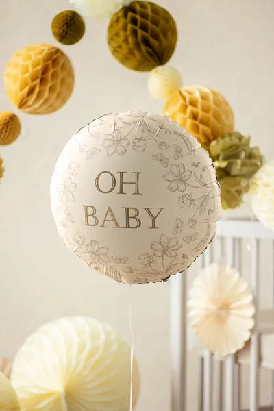 Folienballon Scheibe Oh Baby, 35x35 cm, mix