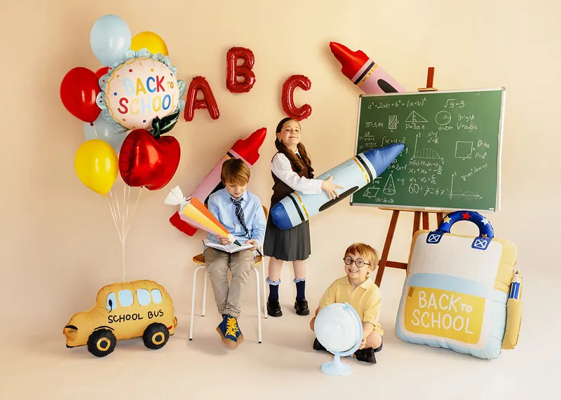 Folienballon Schulranzen, 68x82 cm, creme-gelb