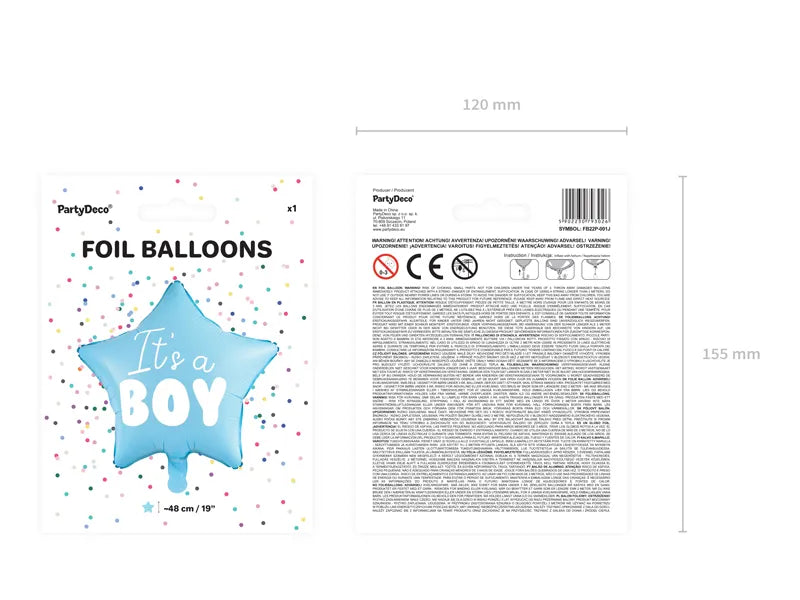 Folienballon Stern - It's a boy, 48cm
