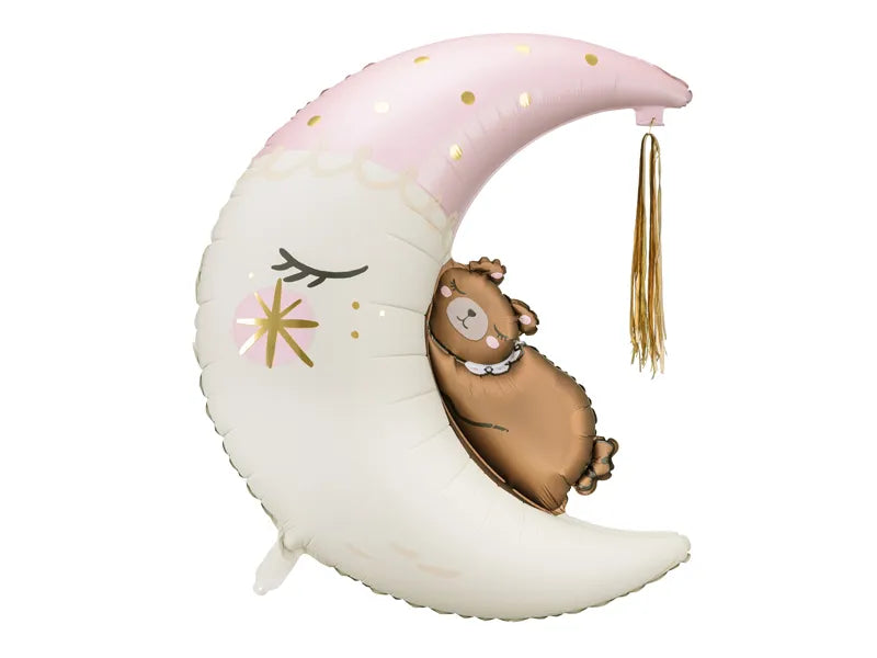 Folienballon Teddybär auf dem Mond, 80x98 cm, Mix - Avaloon Party-Deko-Geschenke