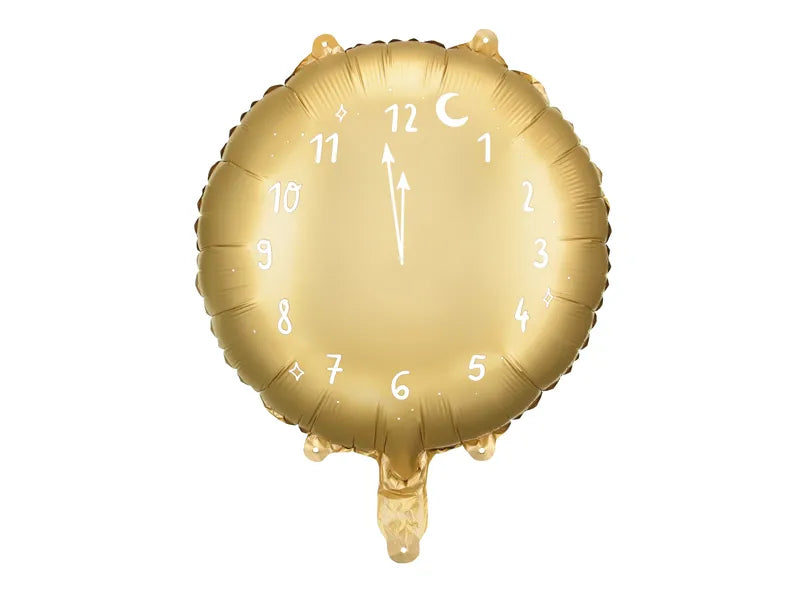 Folienballon Uhr, 45 cm, gold - Avaloon Party-Deko-Geschenke