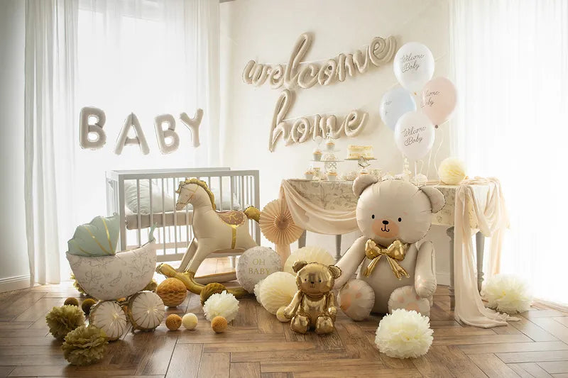 Folienballon Welcome Home, 335x71 cm, Cappuccino