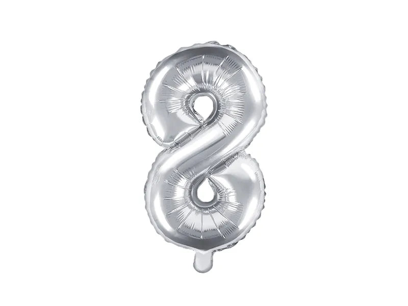 Folienballon Zahlen Silber 35 cm - Avaloon Party-Deko-Geschenke