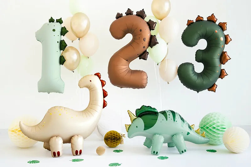 Zahlenballon Dinosaurier – Zahl 1 oder 2, ca. 92 cm