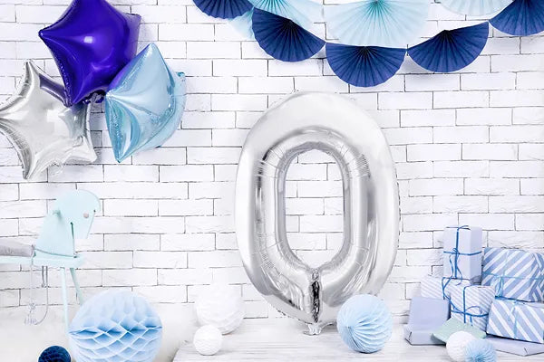 Folienballon Zahlen silber 86 cm - Avaloon Party-Deko-Geschenke