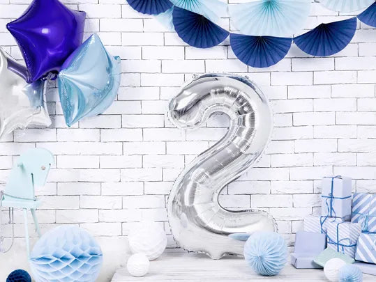 Folienballon Zahlen silber 86 cm - Avaloon Party-Deko-Geschenke