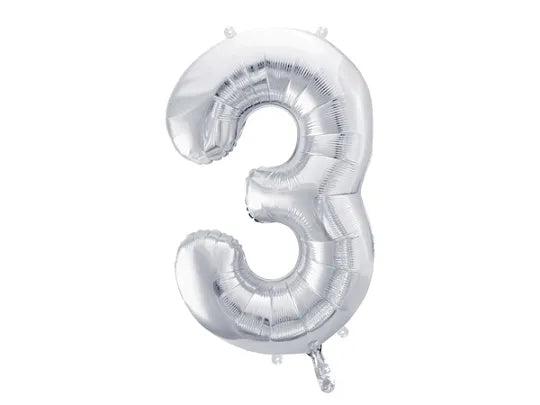 Folienballon Zahlen silber 86 cm - Avaloon Party-Deko-Geschenke