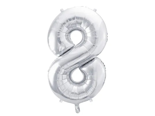 Folienballon Zahlen silber 86 cm - Avaloon Party-Deko-Geschenke