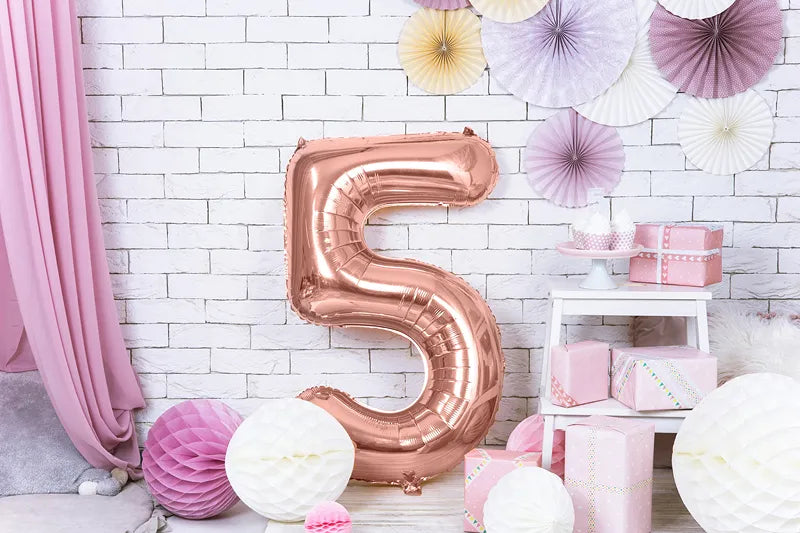 Folienballon Zahlen Roségold 86 cm - Avaloon Party-Deko-Geschenke