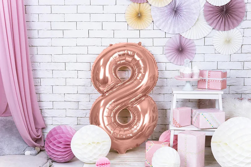 Folienballon Zahlen Roségold 86 cm - Avaloon Party-Deko-Geschenke