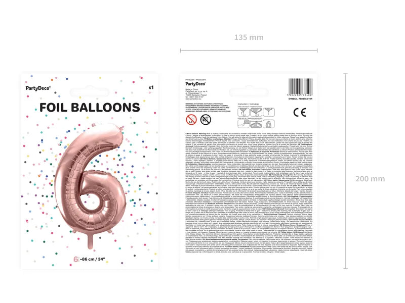 Folienballon Zahlen Roségold 86 cm - Avaloon Party-Deko-Geschenke