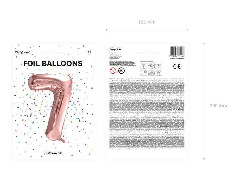 Folienballon Zahlen Roségold 86 cm - Avaloon Party-Deko-Geschenke