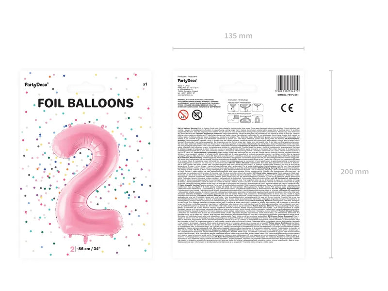 Folienballon Zahlen Rosa - Avaloon Party-Deko-Geschenke