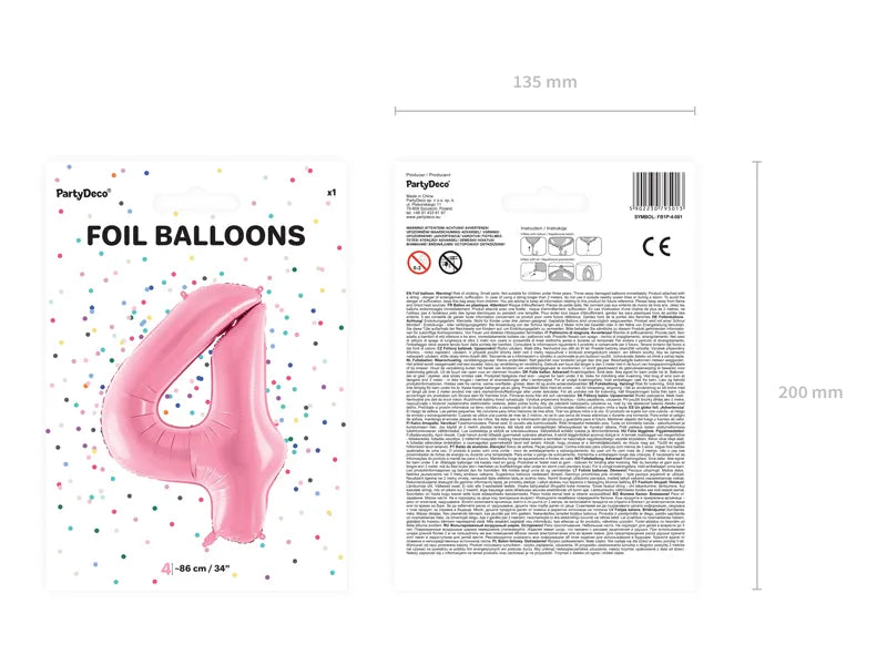 Folienballon Zahlen Rosa - Avaloon Party-Deko-Geschenke