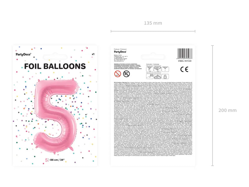Folienballon Zahlen Rosa - Avaloon Party-Deko-Geschenke
