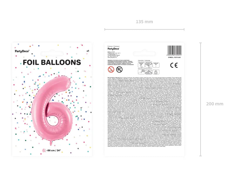Folienballon Zahlen Rosa - Avaloon Party-Deko-Geschenke