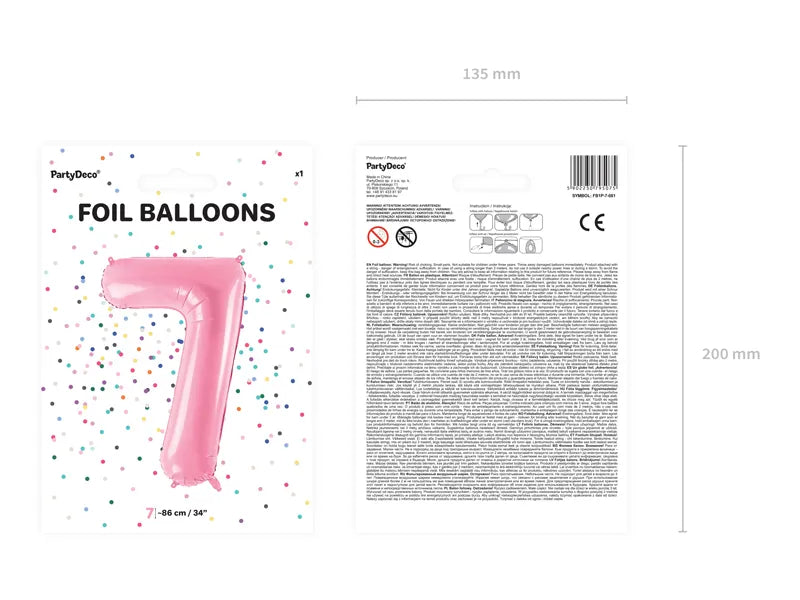 Folienballon Zahlen Rosa - Avaloon Party-Deko-Geschenke