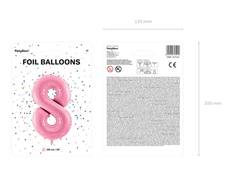Folienballon Zahlen Rosa - Avaloon Party-Deko-Geschenke
