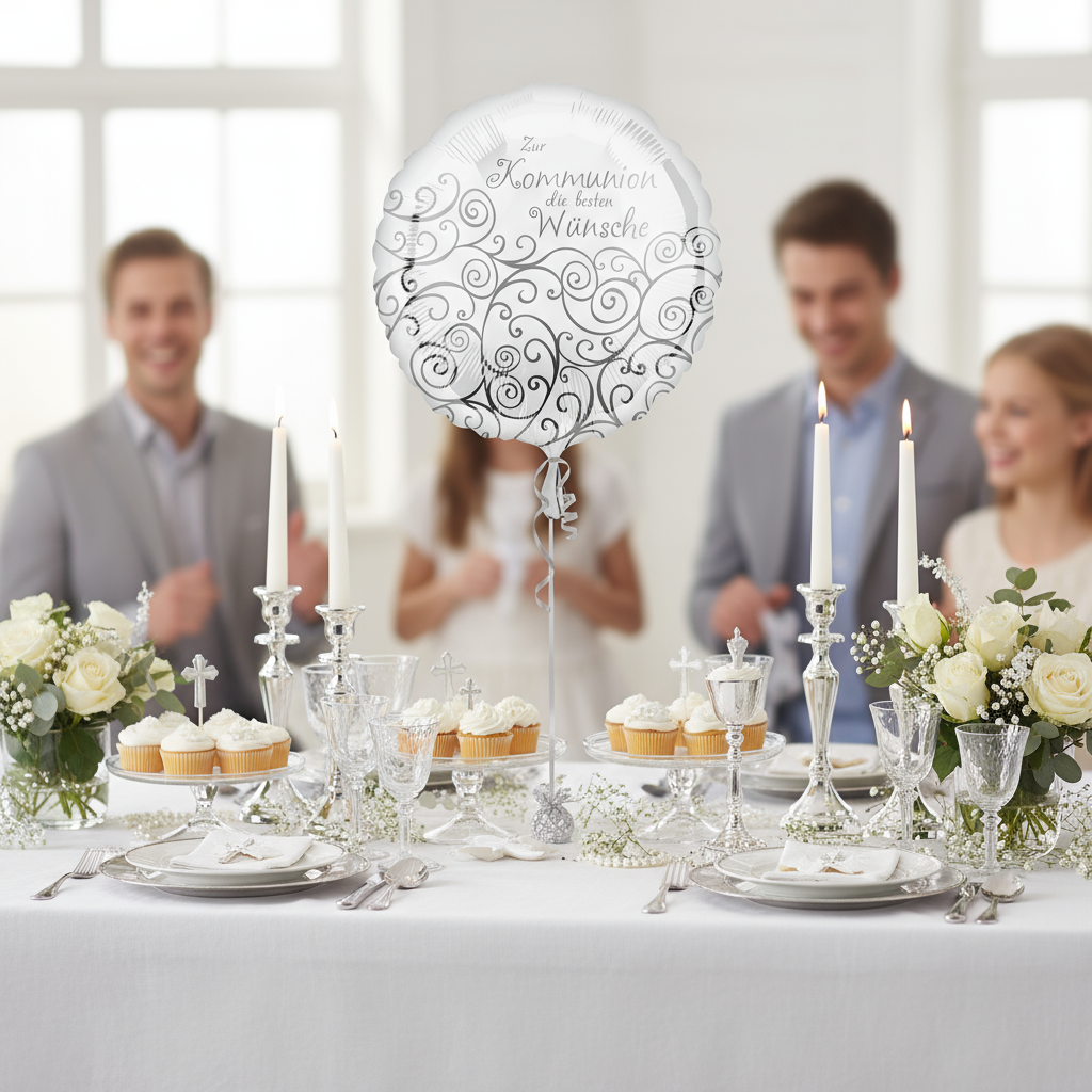 Folienballon - Zur Kommunion die besten Wünsche - Rund - 43cm