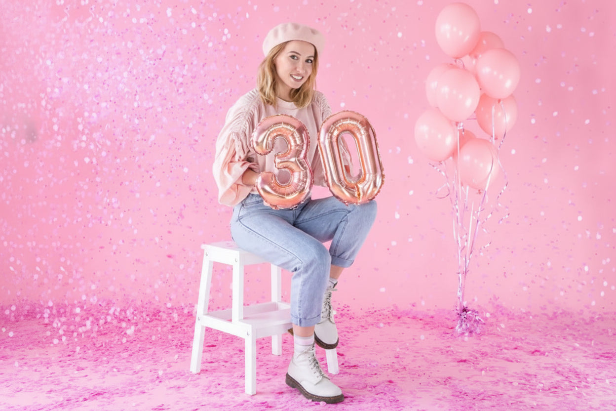 Folienballon Zahlen Roségold 35 cm - Avaloon Party-Deko-Geschenke