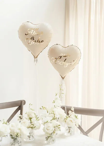 Foil Balloons Hearts, All the best for the wedding 45 cm, Assorted