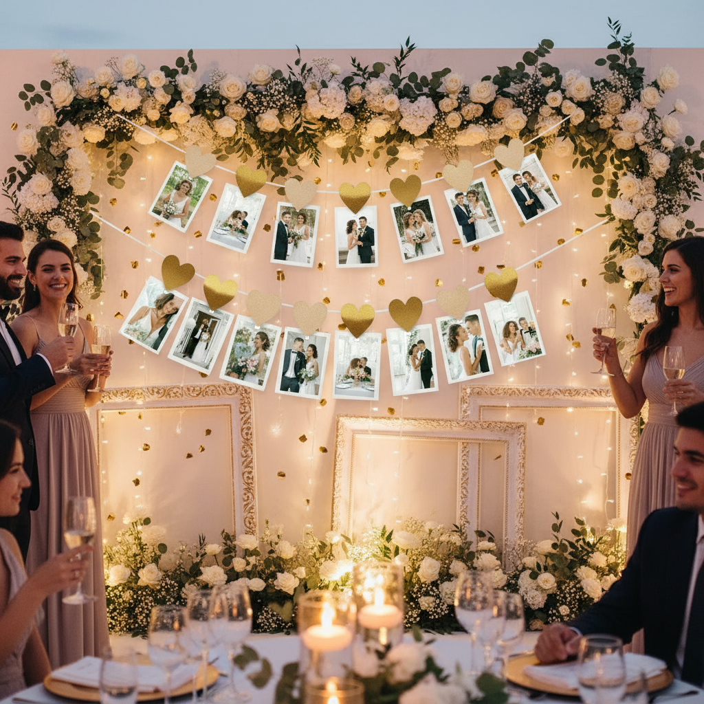 Fotogirlande Hochzeit Papier