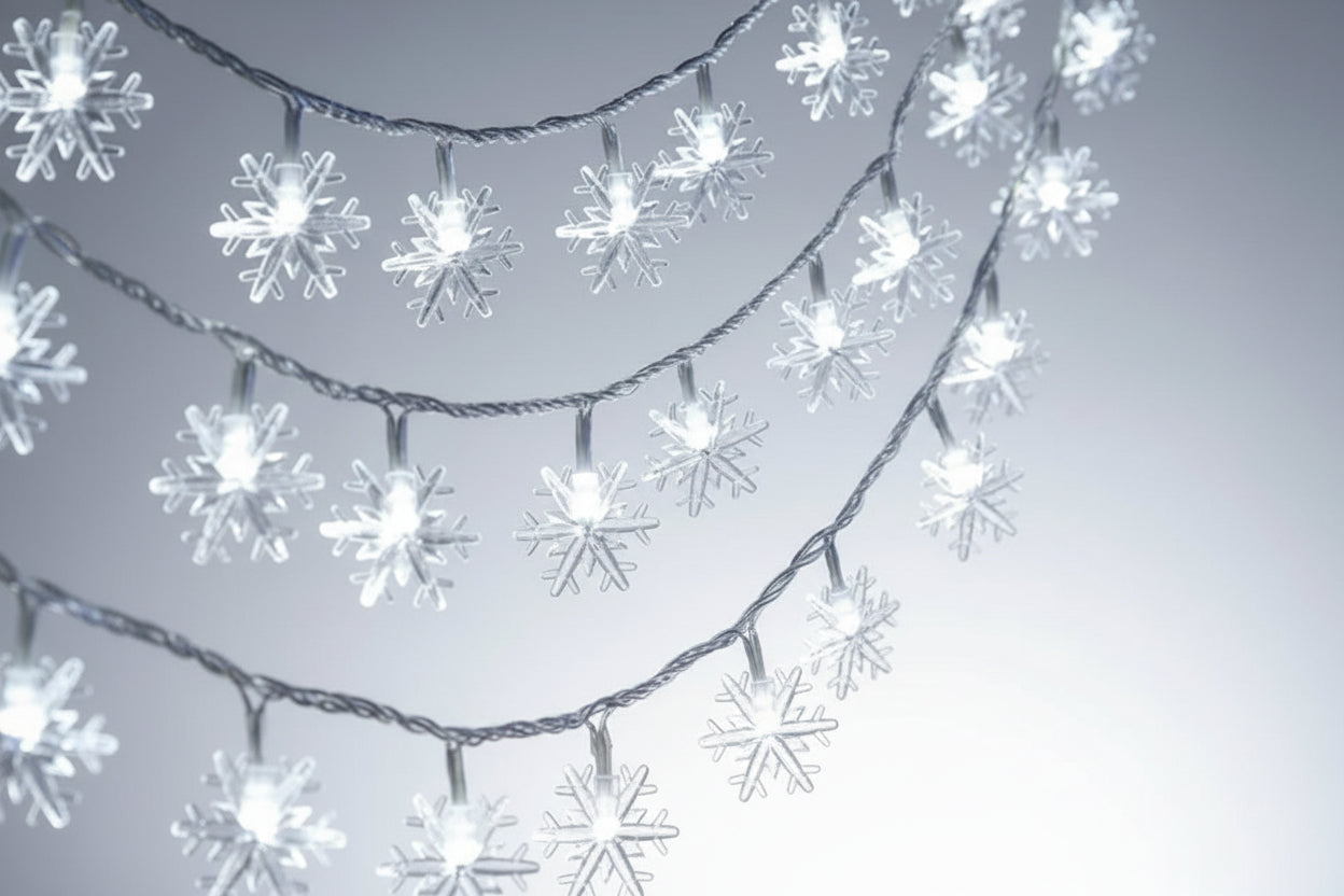 LED Weihnachts-Schneeflocken Lichterkette - Avaloon Party-Deko-Geschenke