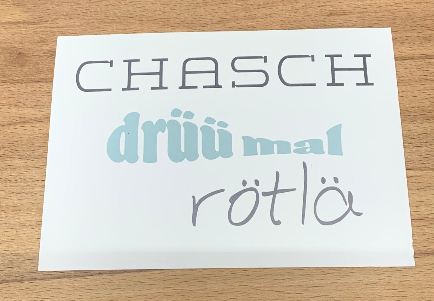 Postkarte Chasch drüü mal rötlä - Avaloon Party-Deko-Geschenke
