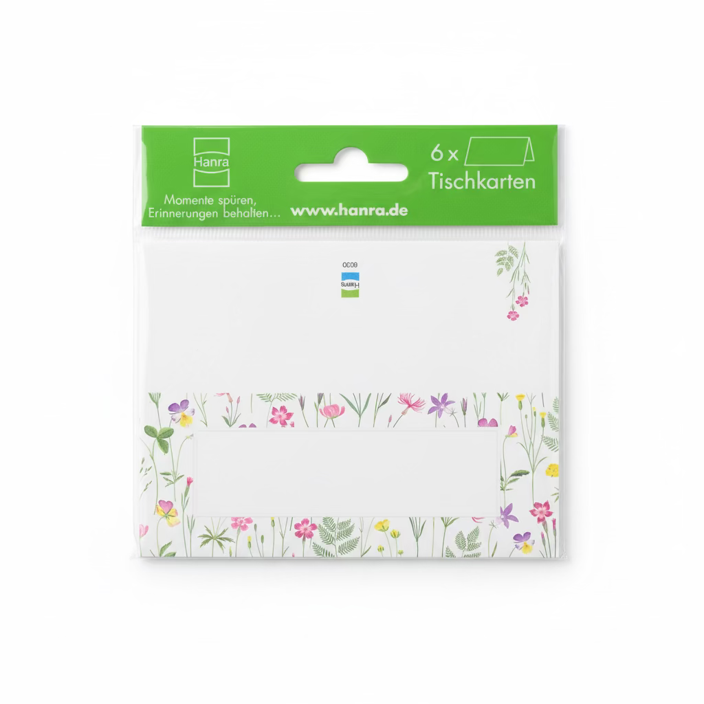 Tischkarte mit Blumen 6 Stk - Avaloon Party-Deko-Geschenke