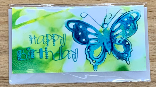 Minifaltkarte Happy Birthday Schmetterlink - Avaloon Party-Deko-Geschenke