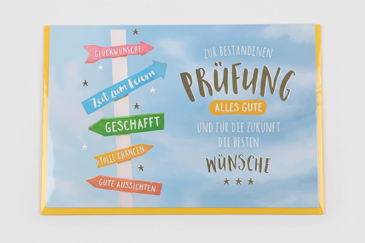 Karte zur Bestandenen Prüfung alles Gute - Avaloon Party-Deko-Geschenke
