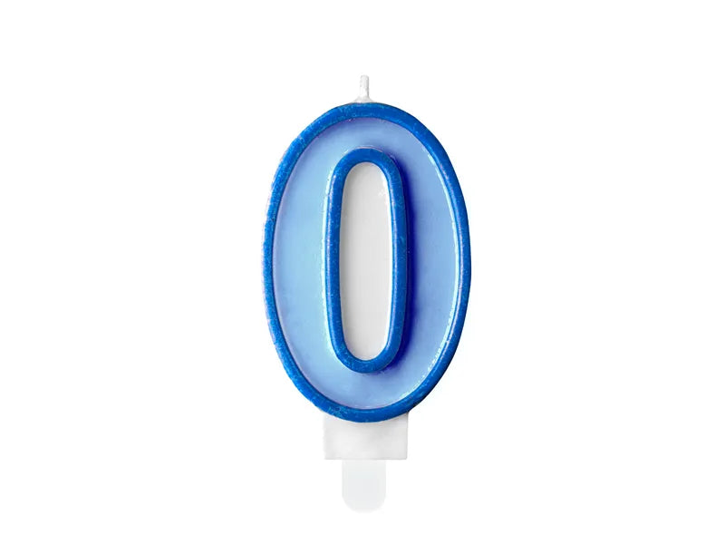 Geburtstagskerze Zahlen, blau, 7cm