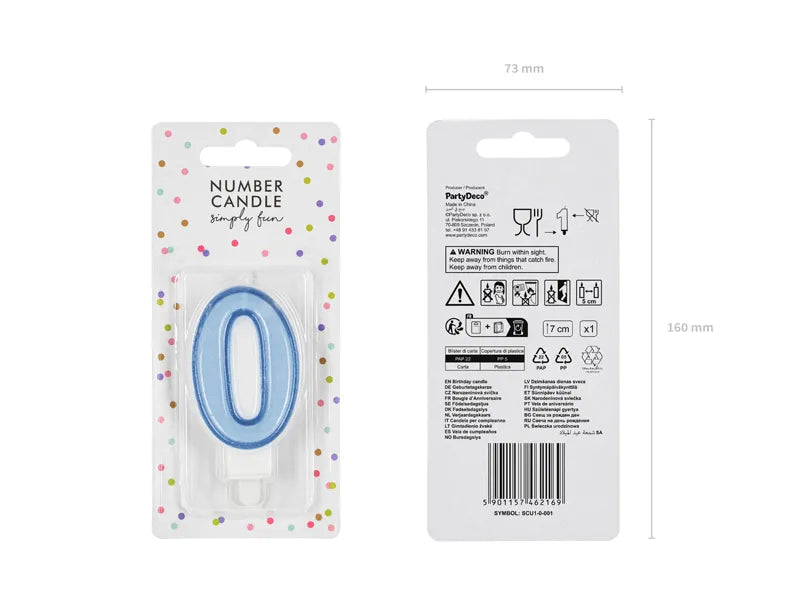 Geburtstagskerze Zahlen, blau, 7cm - Avaloon Party-Deko-Geschenke