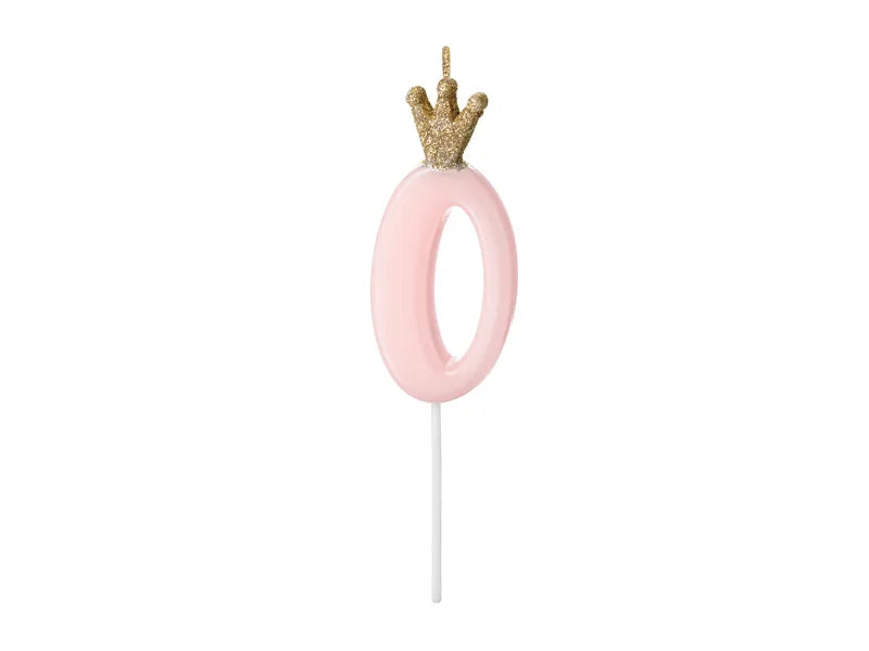 Geburtstagskerze Zahlen, hellrosa, 9,5cm