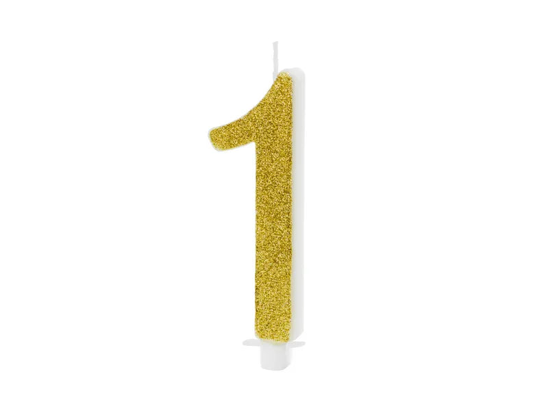 Geburtstagskerze Zahlen, gold, 10cm