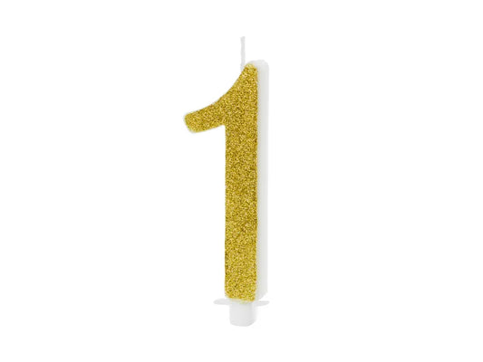 Geburtstagskerze Zahlen, gold, 10cm - Avaloon Party-Deko-Geschenke