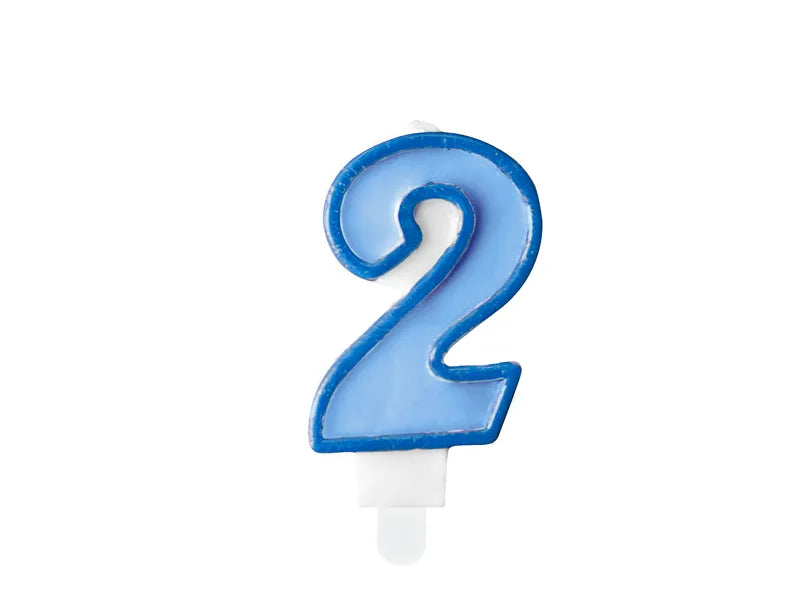 Geburtstagskerze Zahlen, blau, 7cm