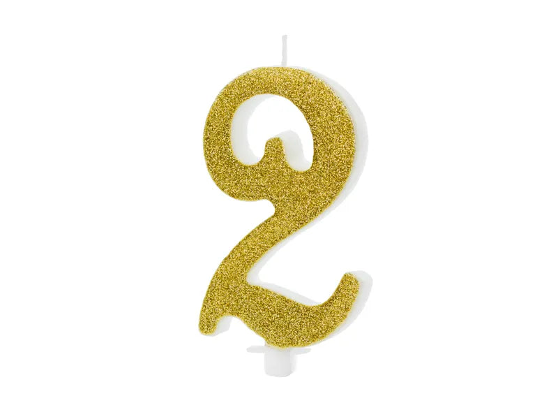 Geburtstagskerze Zahlen, gold, 10cm