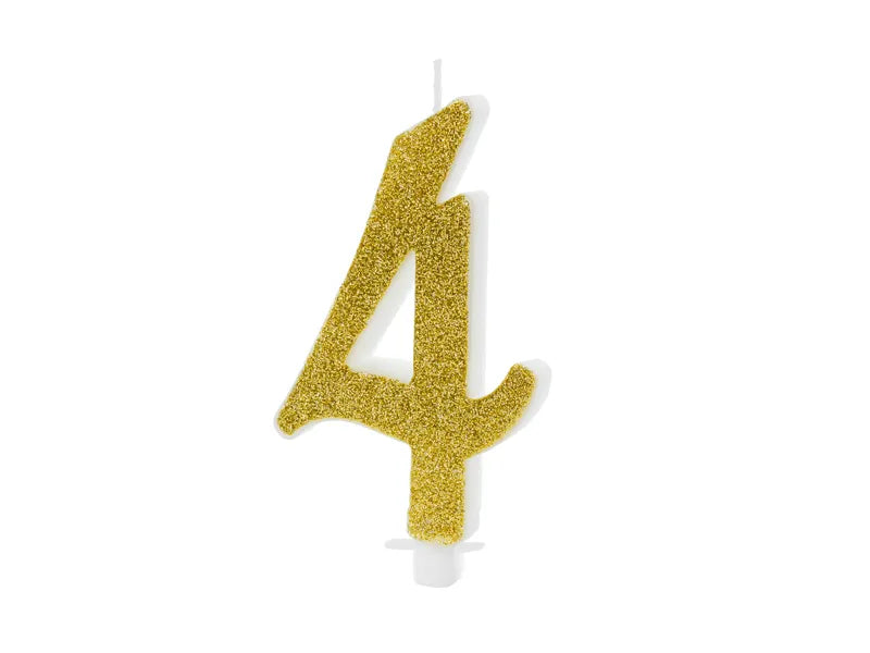 Geburtstagskerze Zahlen, gold, 10cm