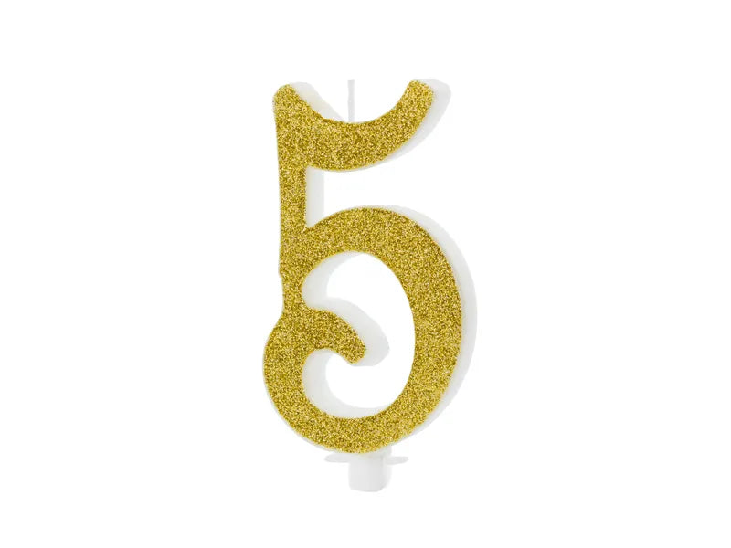 Geburtstagskerze Zahlen, gold, 10cm