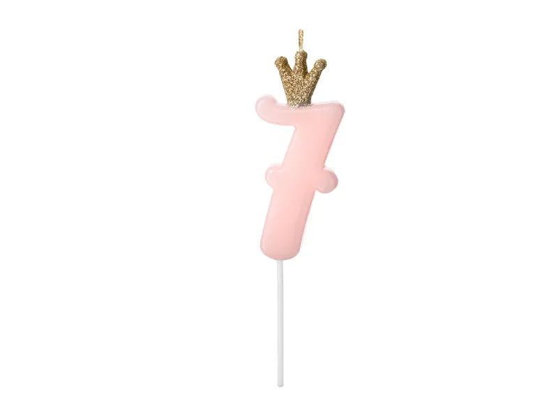 Geburtstagskerze Zahlen, hellrosa, 9,5cm
