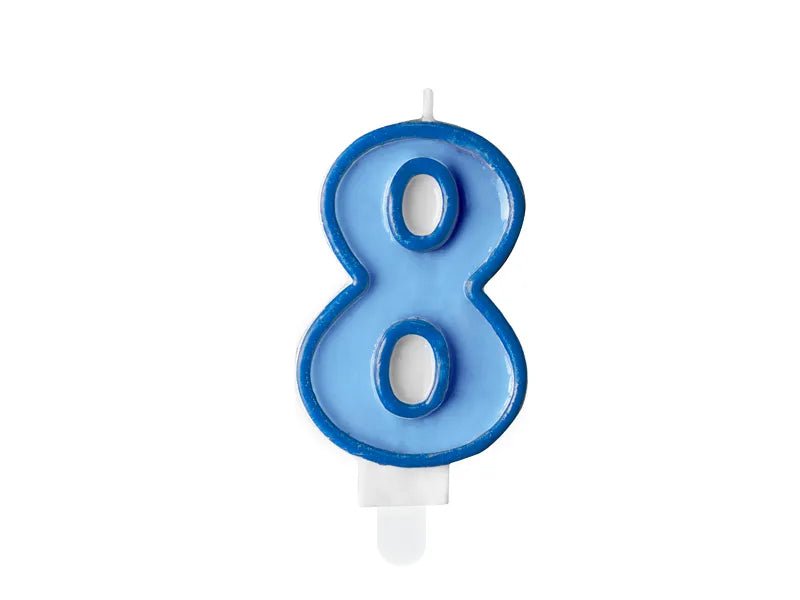 Geburtstagskerze Zahlen, blau, 7cm