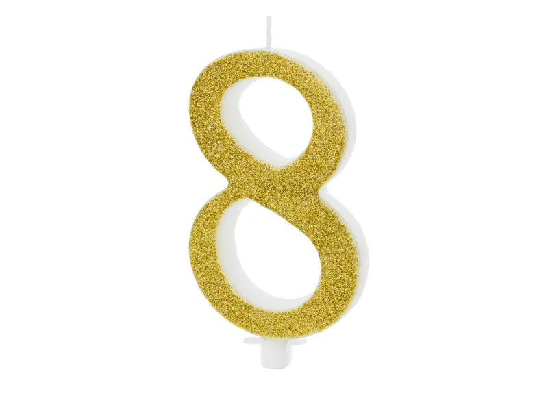 Geburtstagskerze Zahlen, gold, 10cm