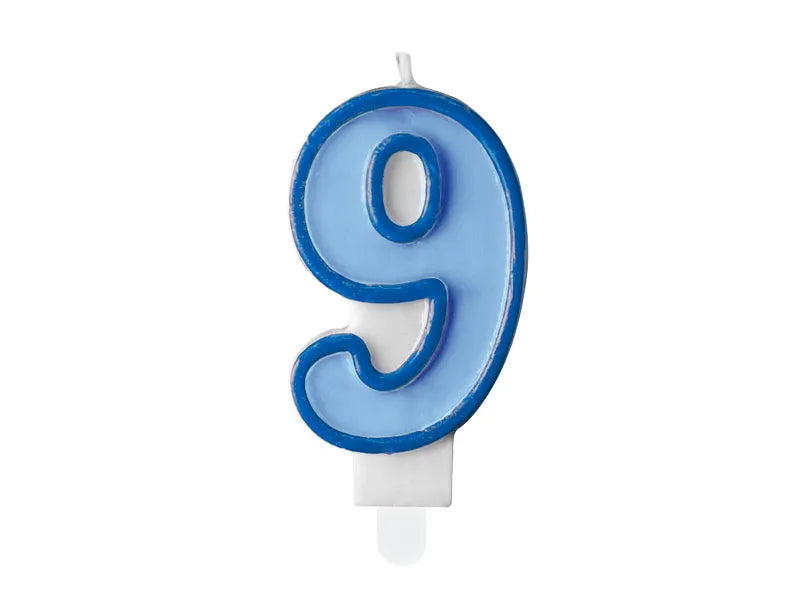 Geburtstagskerze Zahlen, blau, 7cm