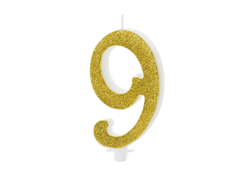 Geburtstagskerze Zahlen, gold, 10cm