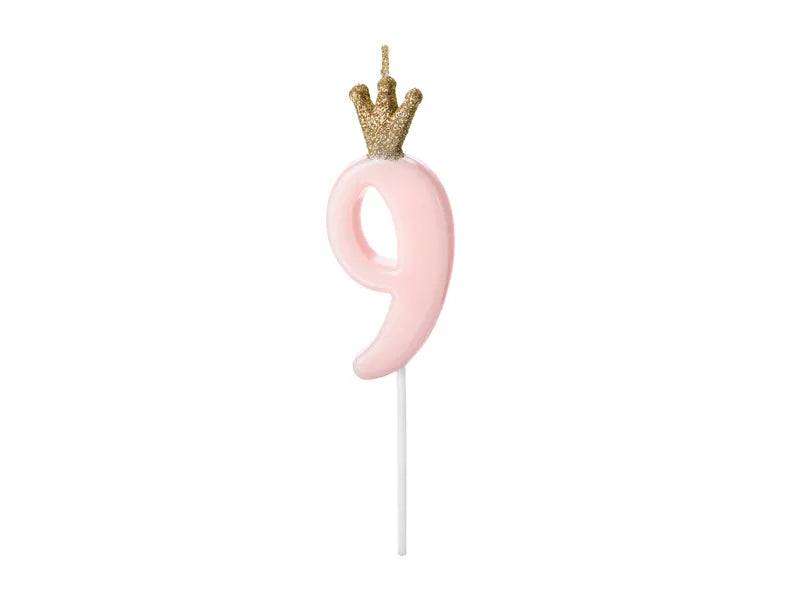 Geburtstagskerze Zahlen, hellrosa, 9,5cm
