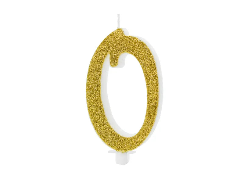 Geburtstagskerze Zahlen, gold, 10cm