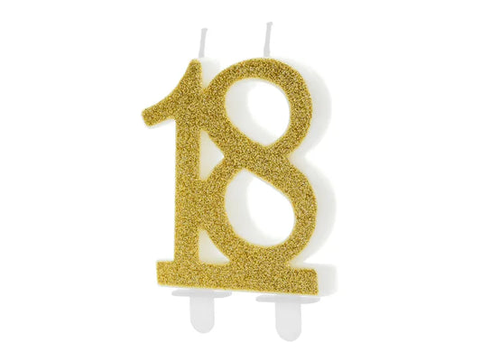 Geburtstagskerze Zahlen, gold, 7,5cm - Avaloon Party-Deko-Geschenke